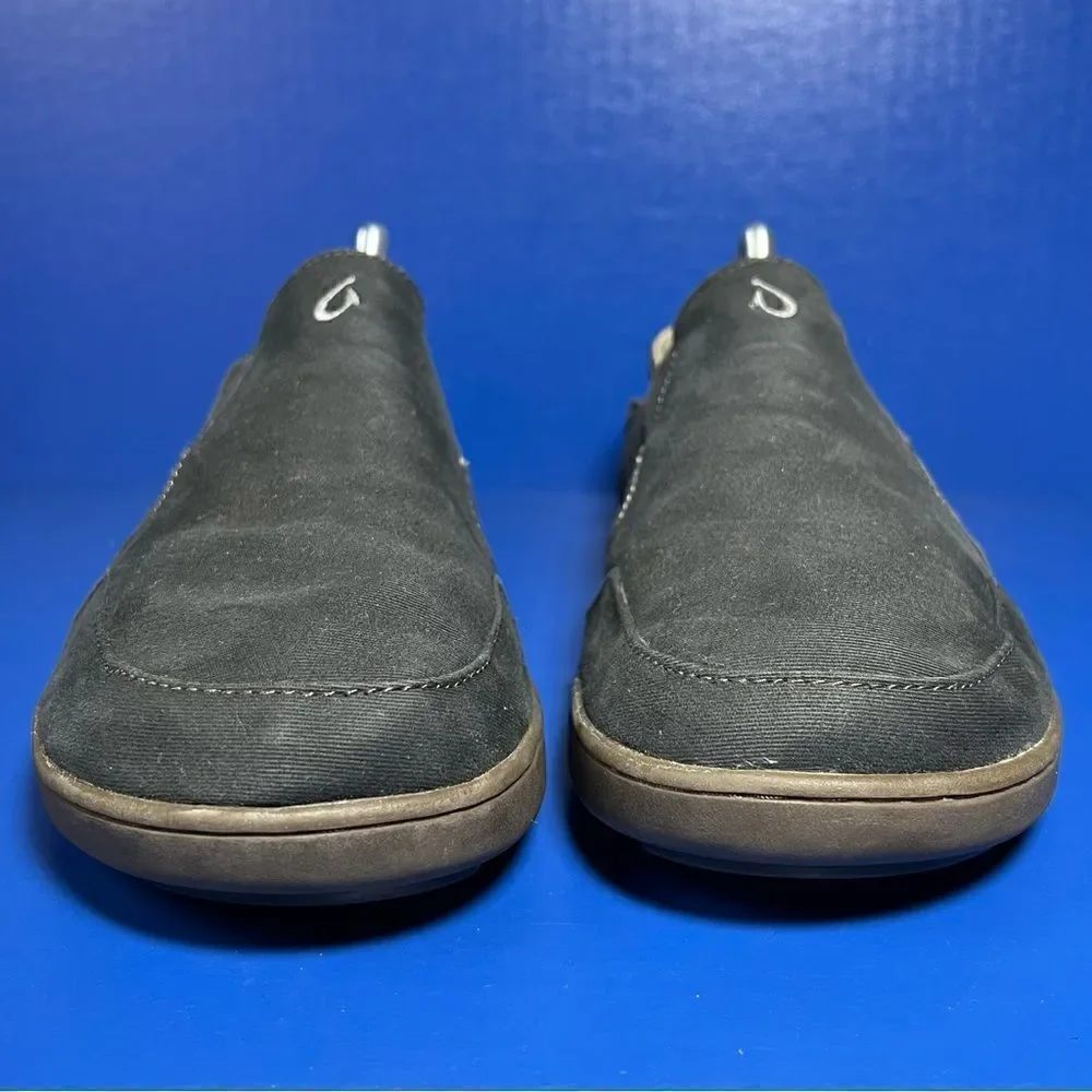 OluKai Mens‎ Nohea Twill Slip On Shoes Black 9 10178-4040
